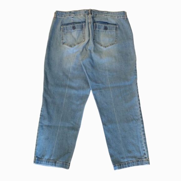 Y2K High Rise Straight Leg Capri Jeans with Pockets Size 12 - Picture 5 of 12